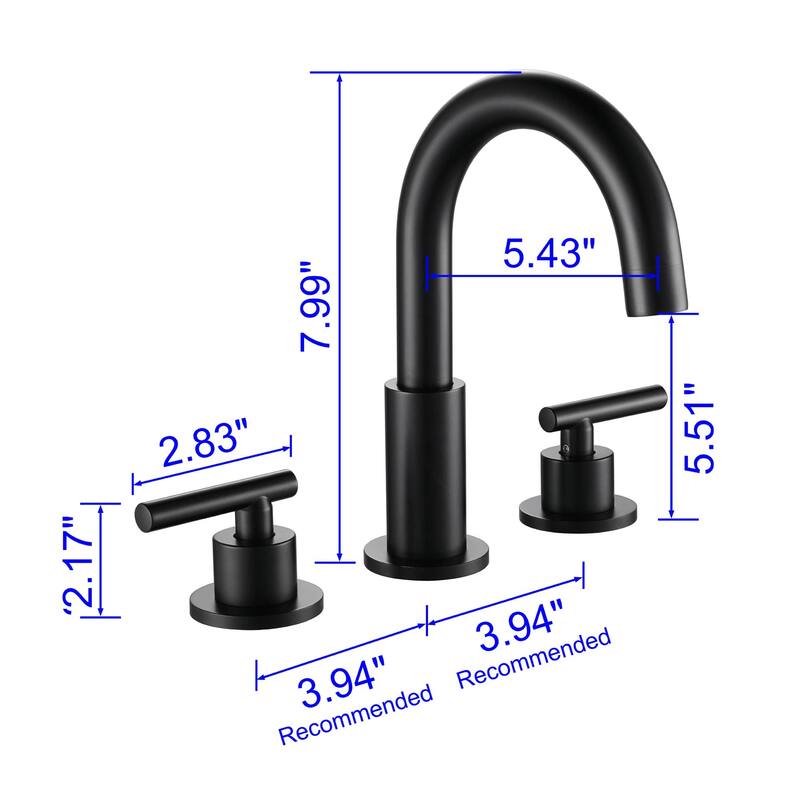 8 Inch Widespread Bathroom Sink Faucet 3 Holes Bathroom Faucet Double Handle Modern Basin Vanity Faucets Deck Mounted
