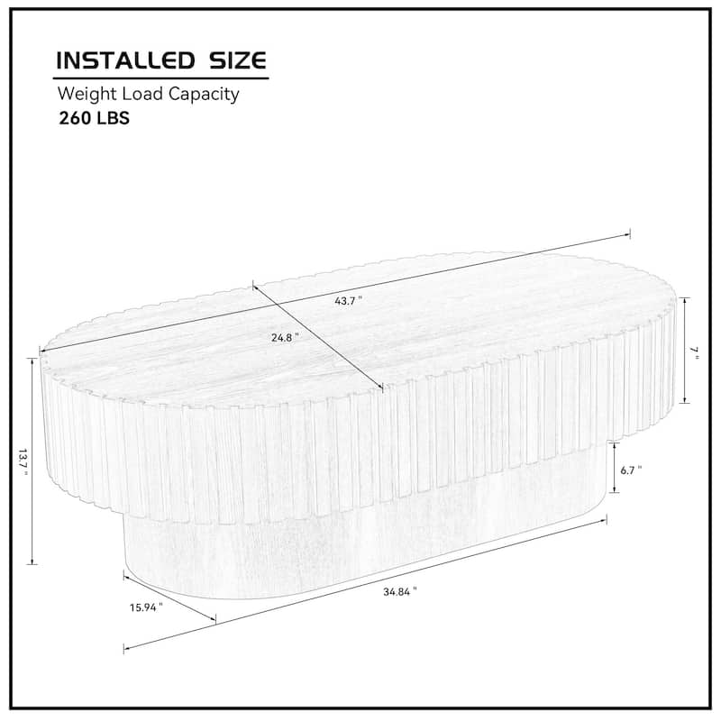GDF Studio - Montville Modern Oval Wood Drum Coffee Table