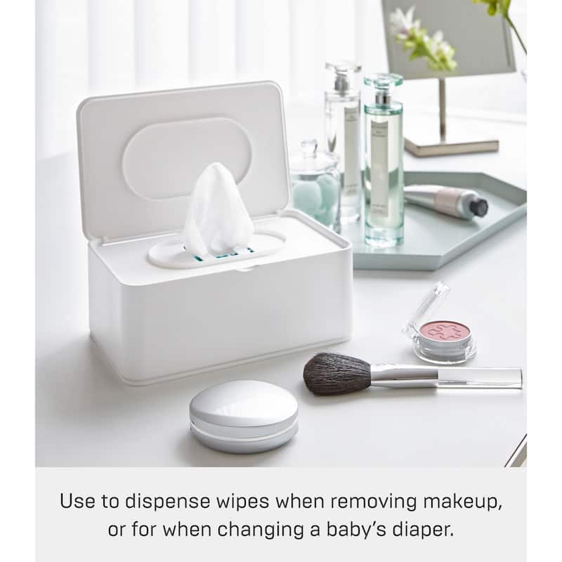Yamazaki Home Wipes Dispenser, ABS Plastic, Lid - L 4.72 x W 7.48 x H 2.95 inches