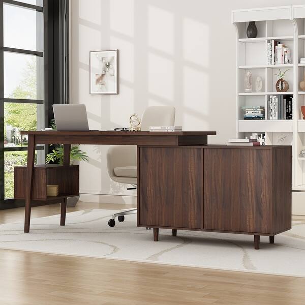 LShaped Computer Desk Storage Large Executive Office Desk