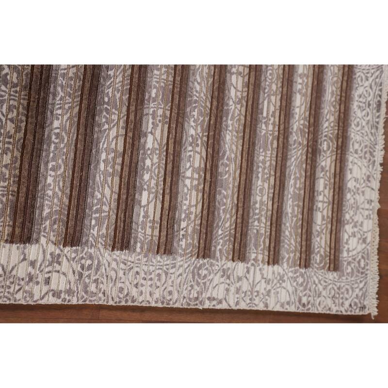 Modern Oriental Accent Rug Handmade Abstract Wool Carpet - 2'9"x 4'8"