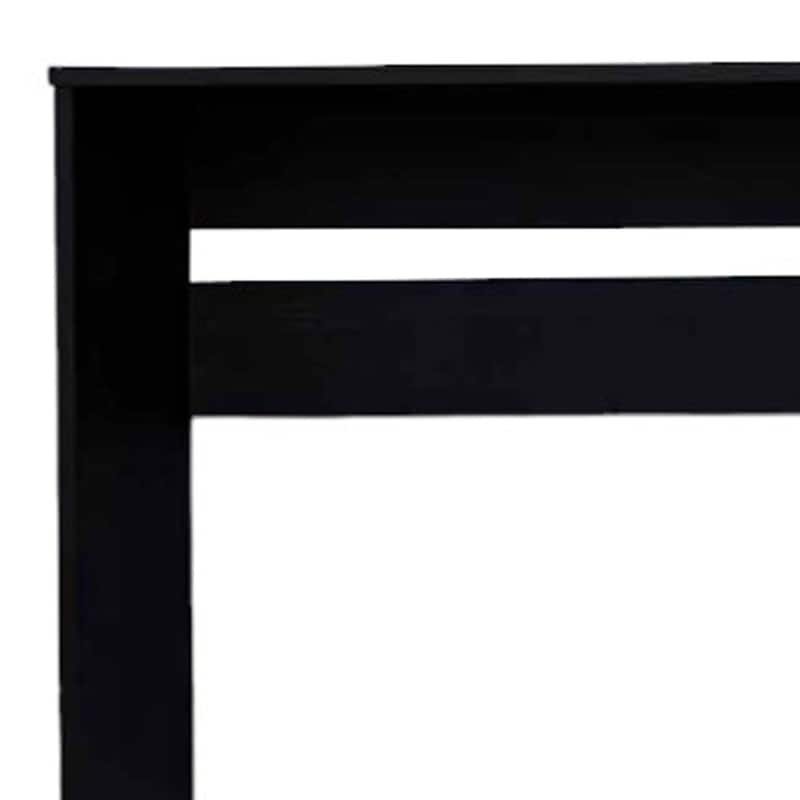 47" Modern Black Computer Desk with 3 Drawers, Bookcase & Glossy Finish