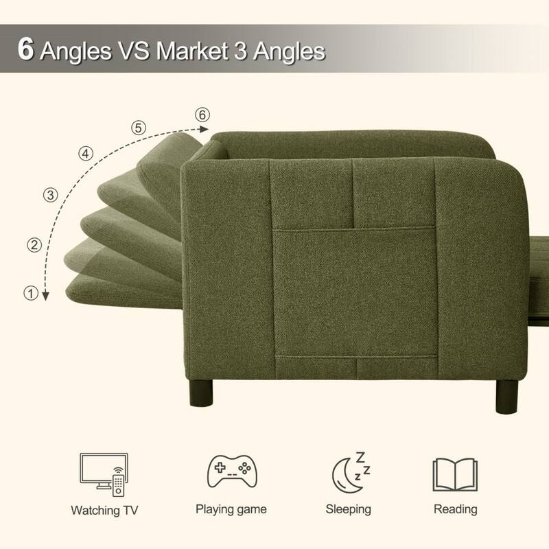 84" 4-in-1 Pull Out Recliner Chair Bed Sleeper Sofa Bed