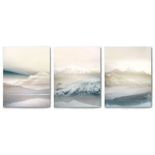 Canvas Triptych 3 Piece Art Set Beachy Morning Fog by Hope Bainbridge