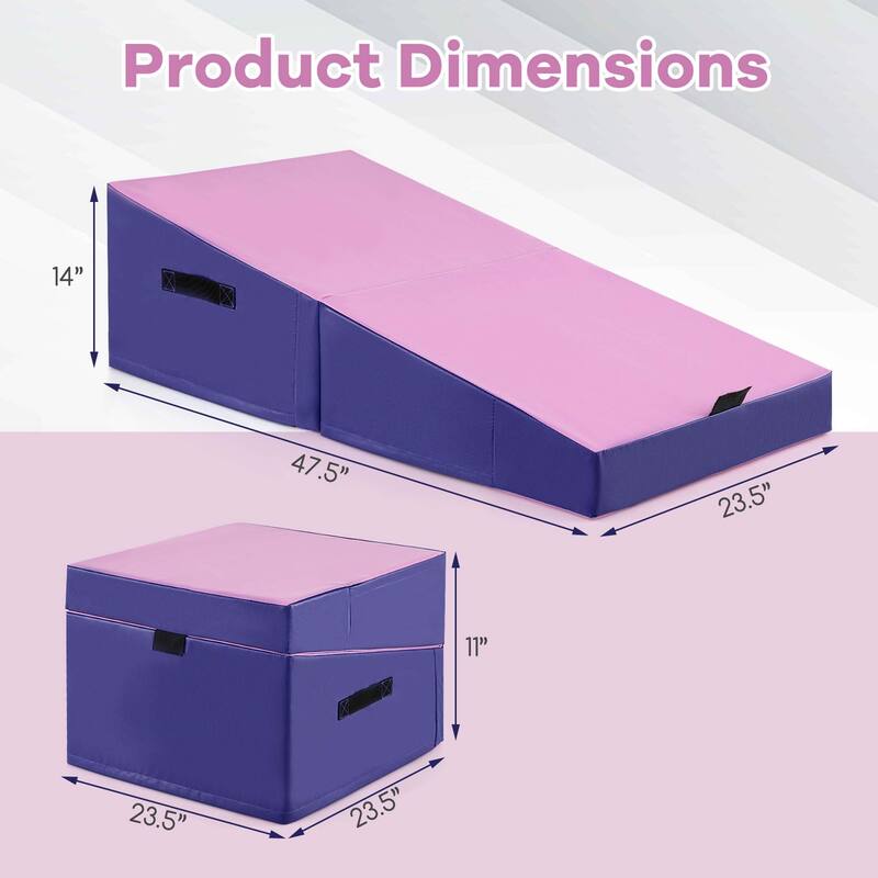 Costway Gymnastics Tumbling Mat Folding Incline Yoga Mat with Non-slip - See Details