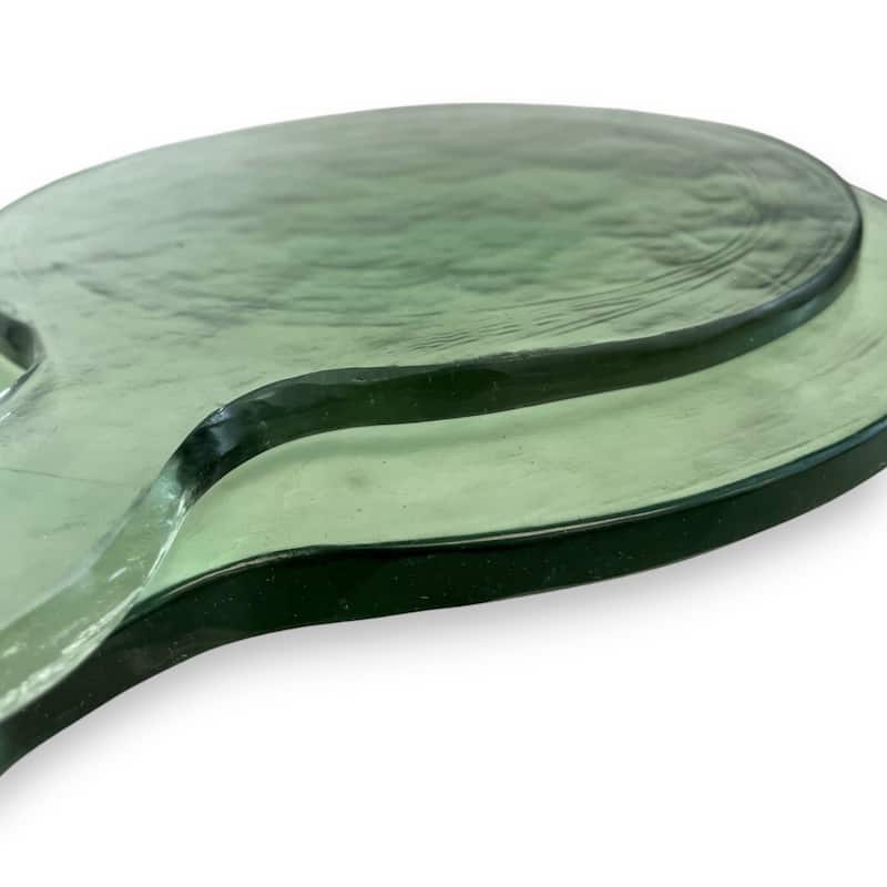 Small Round Recycled Glass Serving Board Dia 12" & W 9"