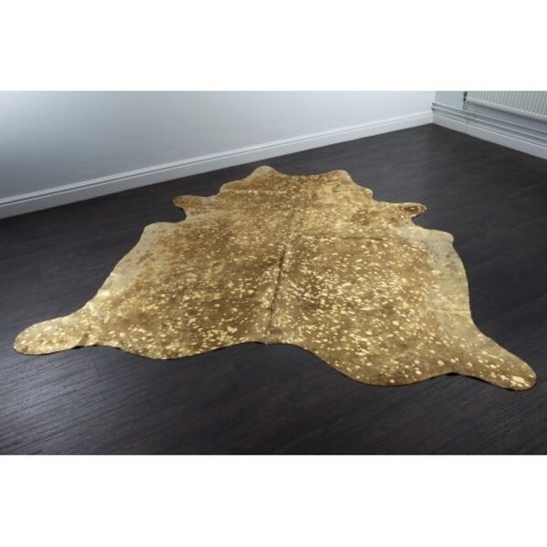 Gold Metallic Cowhide Rug 6x7 Overstock 32637829