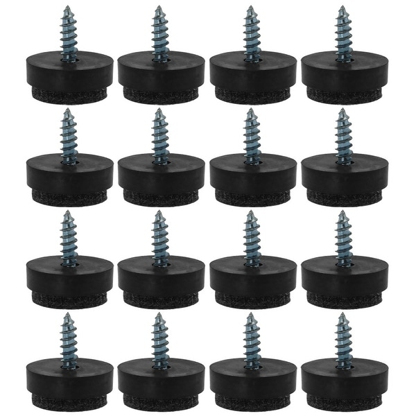 16pcs Felt Pad Nails Nail-on Glide Slider 25mm 1" Dia for Wooden Furniture Chair Table Desk Stool Leg Feet Black