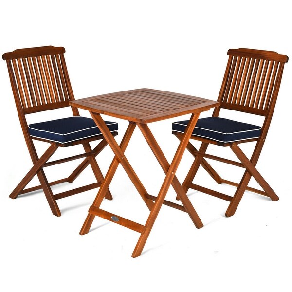 wooden folding table with chairs