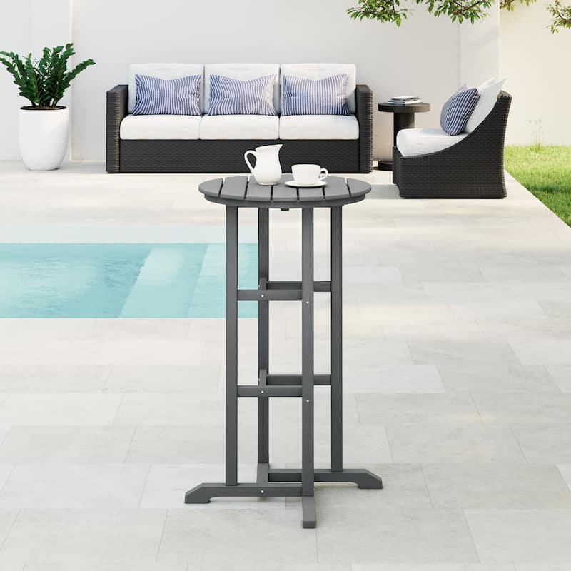 Laguna Hdpe All Weather Outdoor Patio 24" Round Bar Bistro Table
