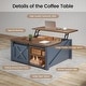 preview thumbnail 17 of 51, Coffee Table Lift Top Square Center Table Barn Door Adjustable Shelves