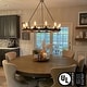 preview thumbnail 1 of 28, Allegray 12-light Farmhouse Faux Wood Wagon Wheel Chandelier with UL Certified - 42 inches