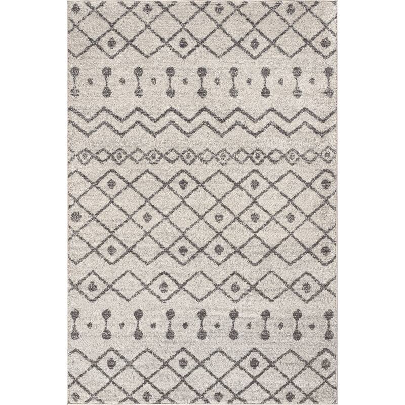 JONATHAN Y Izil Moroccan Beni Souk Area Rug - 8 X 10 - Cream/Gray