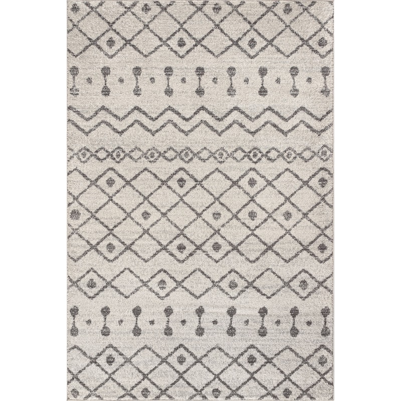 JONATHAN Y Izil Moroccan Beni Souk Area Rug - 3 X 5 - Cream/Gray