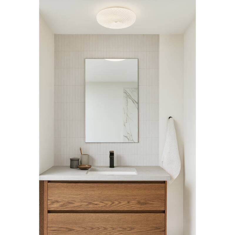 Varaluz Swirled Flush Mount - French Feather - 12"W x 3.75"H