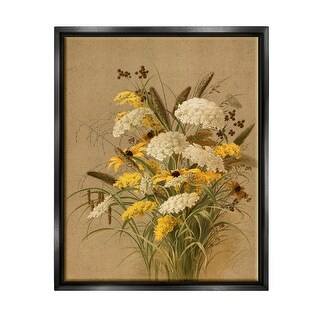 Stupell Vintage Daisy Bouquet Framed Floater Canvas Wall Art Design by ...