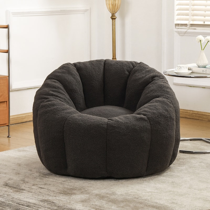 Comfortable Bean Bag Chair Dark Gray Sofa Chair with Armrests, Leisure Chair Lounge Chair Upholstered Chair - Dark Gray
