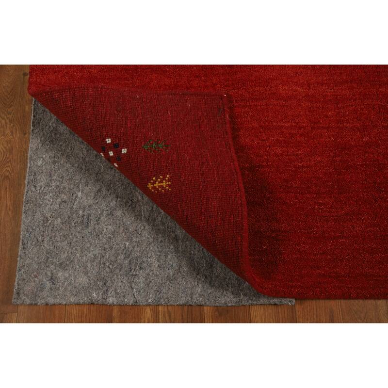 Orange Gabbeh Indian Area Rug Hand-Knotted Oriental Tribal Wool Carpet - 4'11" x 7'10"