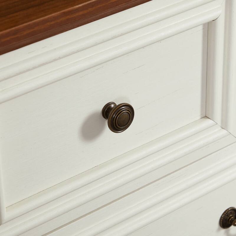 7 Drawers Dresser for Bedroom, Multi-functiona Wooden Storage Cabinet, Clothing Organizer with Roman Column Handles
