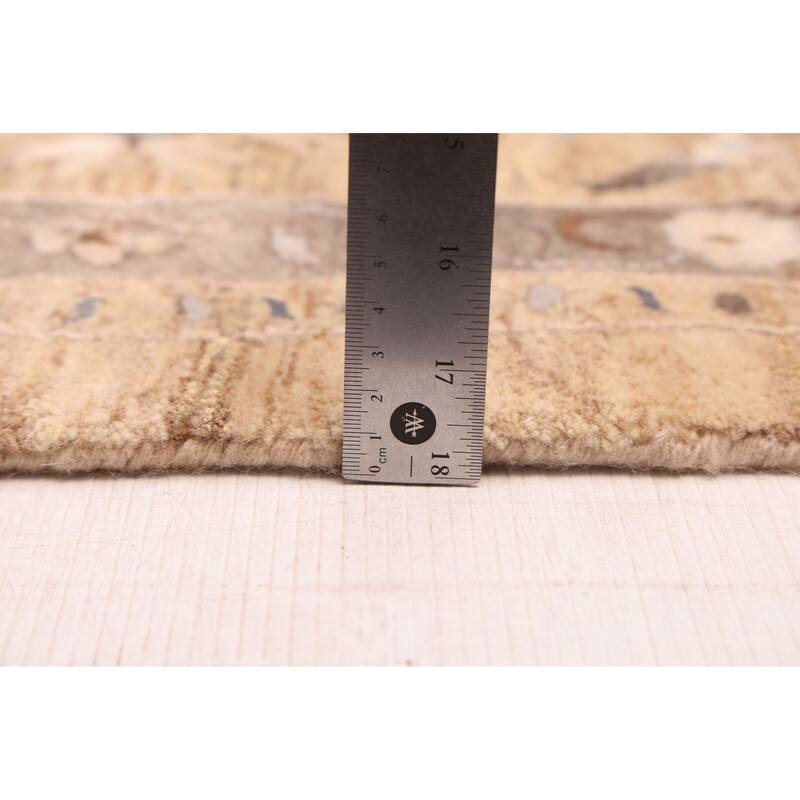 ECARPETGALLERY Hand-knotted Mirzapur Light Brown Viscose, Wool Rug - 9'0 x 11'11