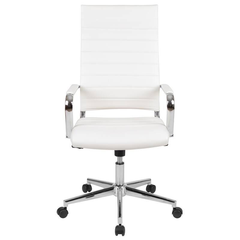 High Back LeatherSoft Contemporary Ribbed Executive Swivel Office Chair