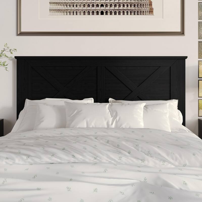 Clayfell Raleigh Wood Headboard, Sturdy Construction and Easy Assembly - Queen - Black