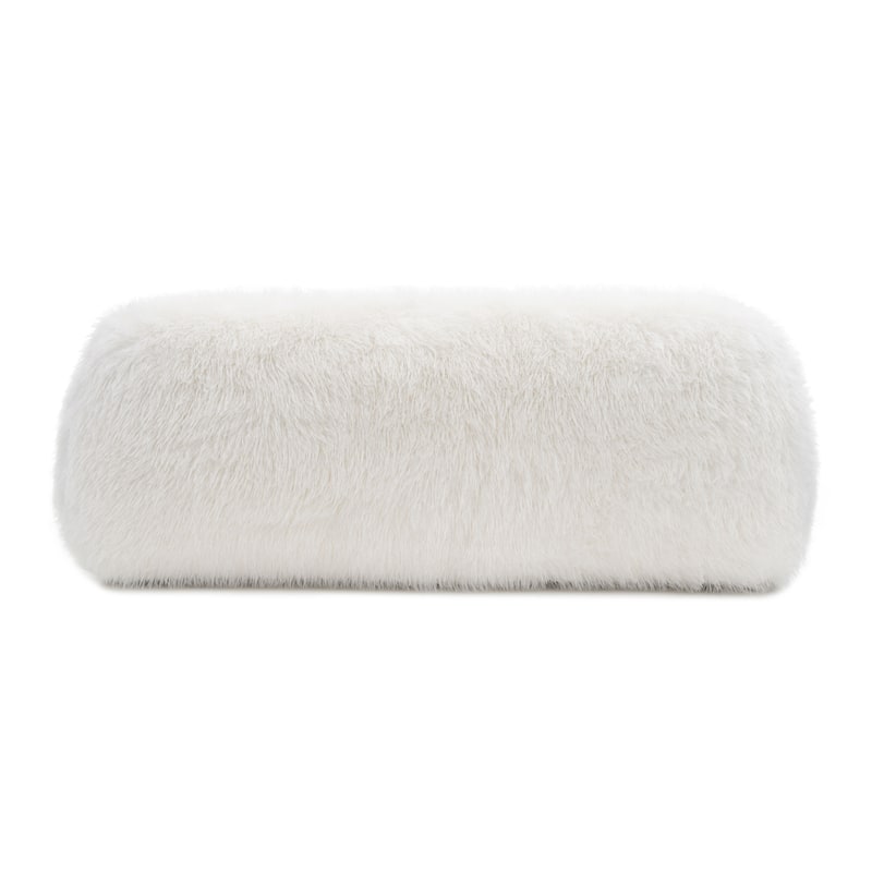 Furniture of America Cynra Modern 82-inch Faux Fur Sofa with Ball Pillow