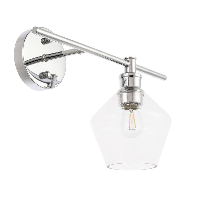 Gerald 1-Light Glass Right Wall sconce - 14.7/10.2 - 14.7/10.2