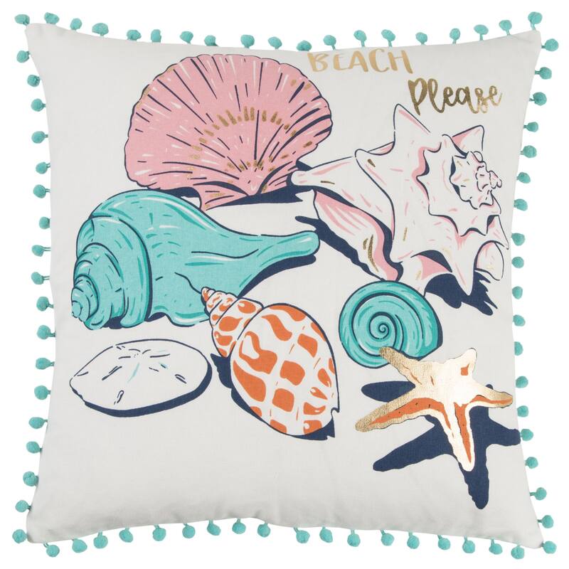 Simply Southern Print with Embroidery Cotton Throw Pillow