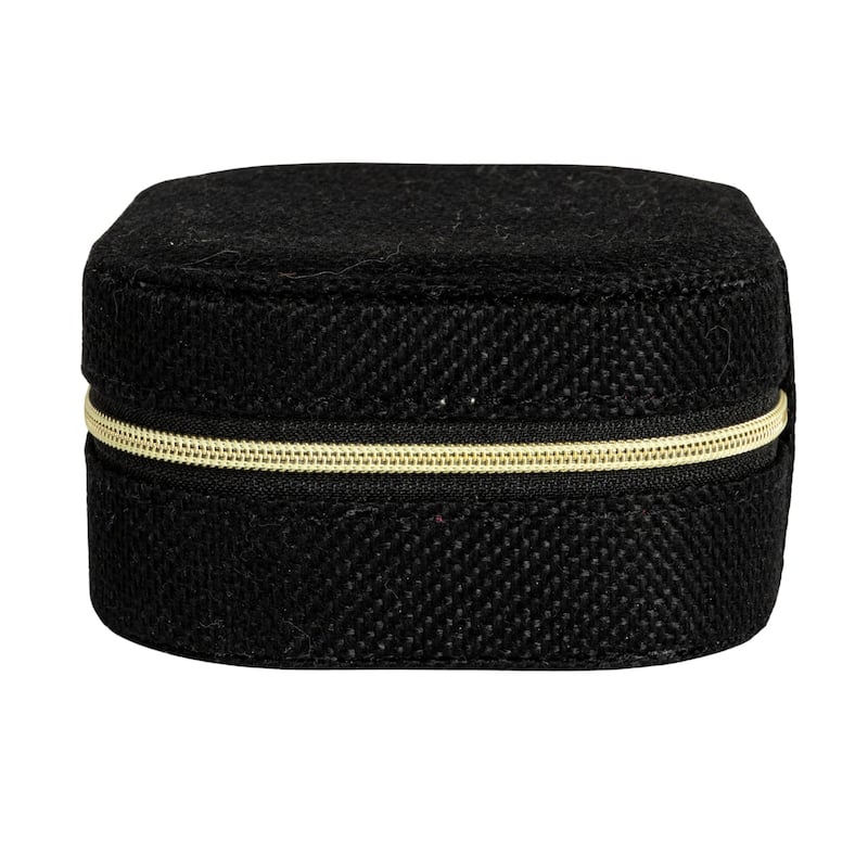 Household Essentials Fabric Travel Jewelry Organizer Box - 5.0"L x 3.8"W x 2.0"H