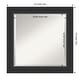 preview thumbnail 14 of 23, Beveled Wood Bathroom Wall Mirror - Corvino Black Frame Outer Size: 25 x 25 in