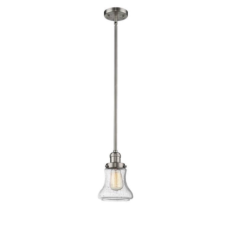 Innovations Lighting Bellmont 7" Wide Mini Pendant - Downrod - Brushed Satin Nickel / Seedy