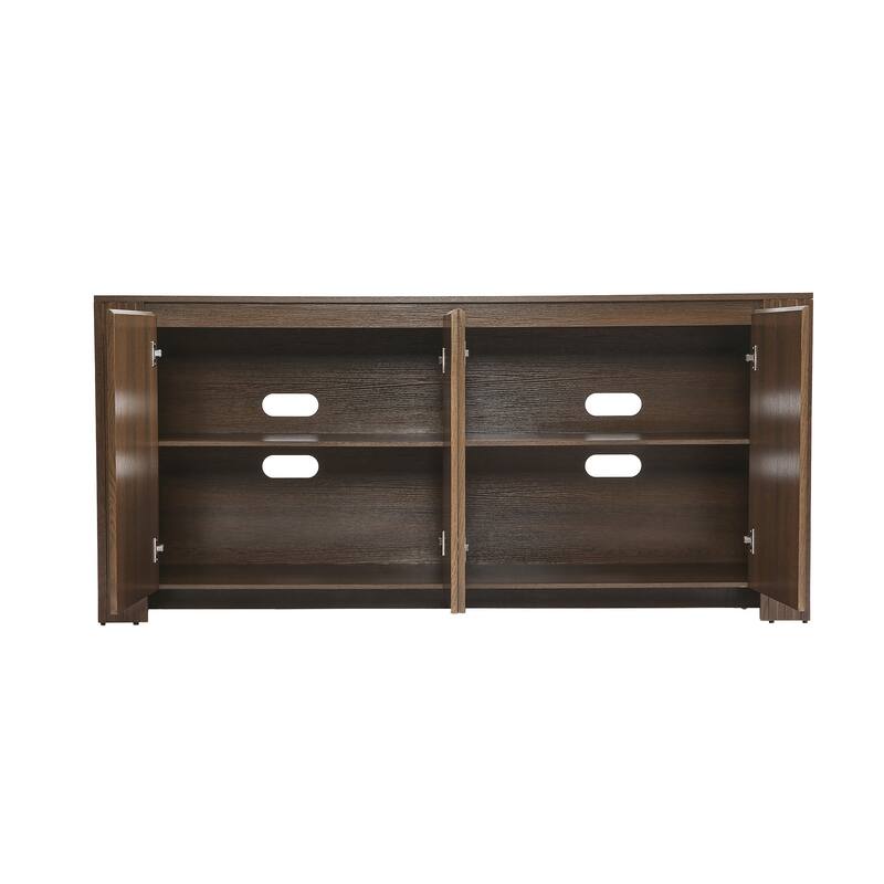 Symmetrical Flush Four-door Wood Sideboard Cabinet