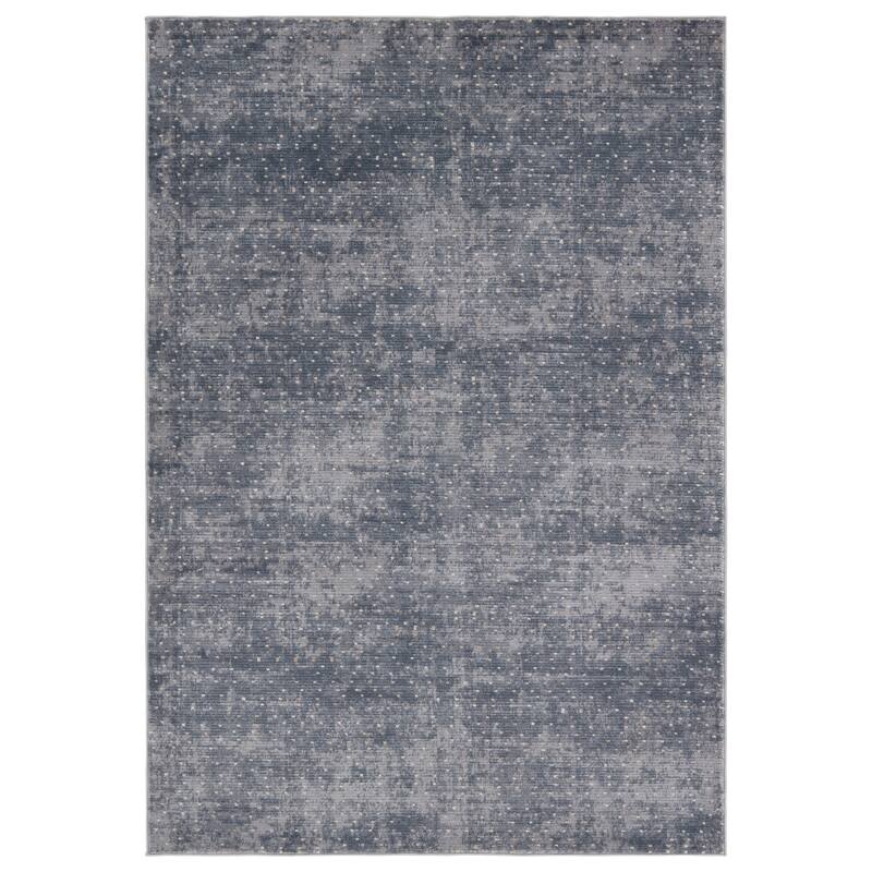 Prim Dots Rug - 2' 6" x 10' - Blue/Cream - Runner