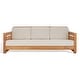 preview thumbnail 2 of 12, SAFAVIEH Couture Outdoor Patio Furniture Guadeloupe 3-Seat Patio Sofa - Modern Slatted Frame Design with Cushions