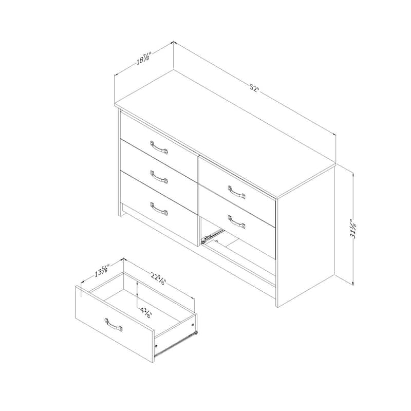 South Shore Tassio 6-Drawer Double Dresser
