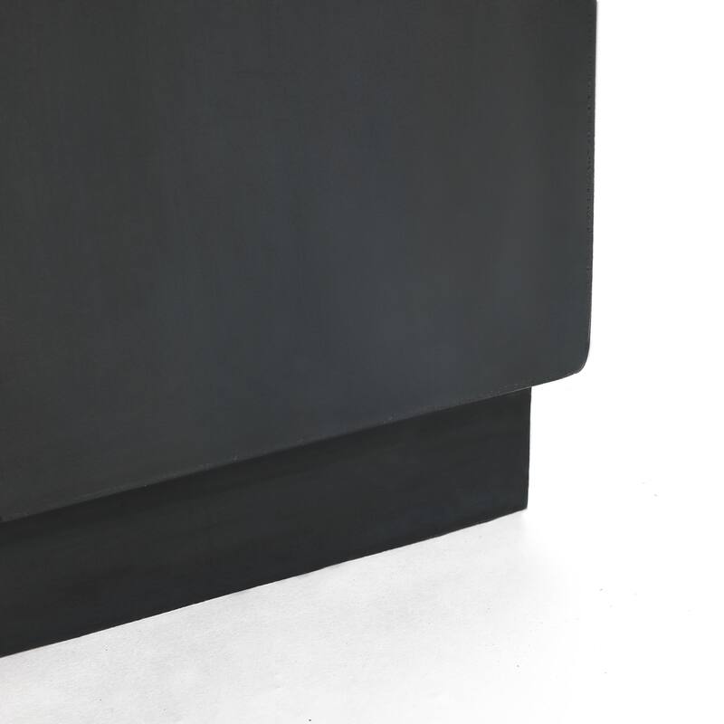 Grey Simple Cement Square Garden Side and End Table, Indoors & Outdoors