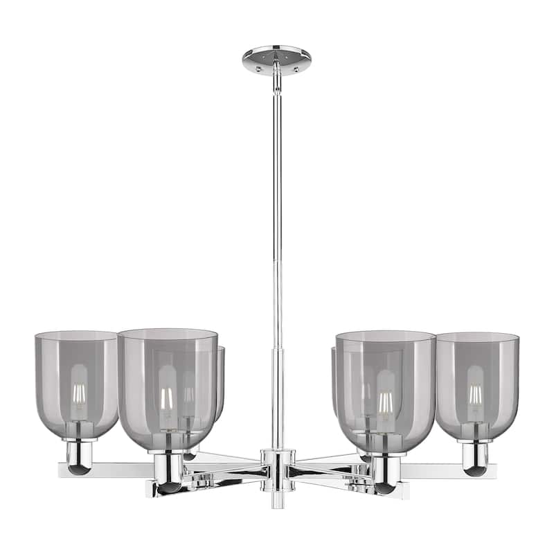 Innovations Lighting Endless Possibilities Arcadia - Bella - 6 Light 35" Stem Hung Chandelier - Polished Chrome/Light Smoke