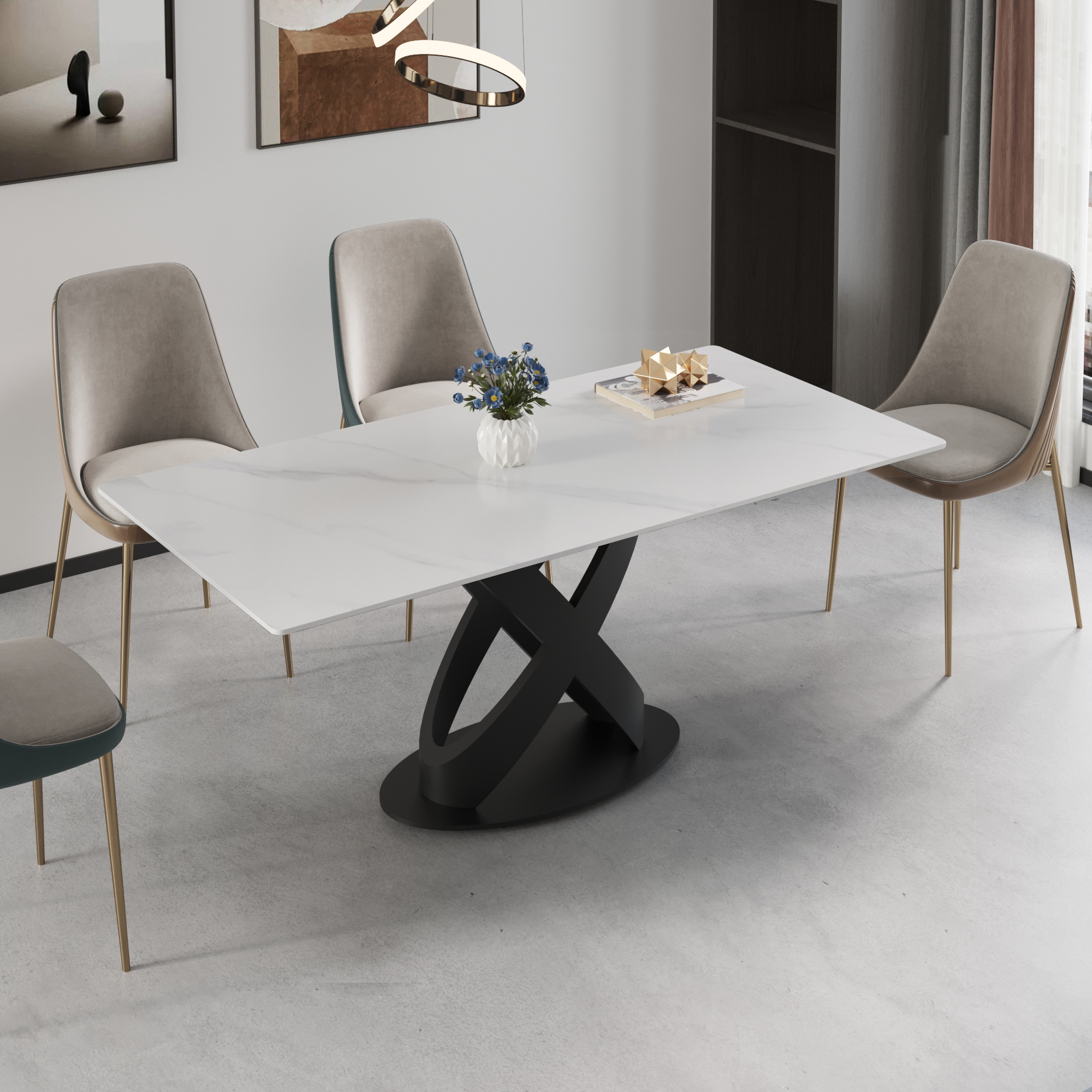 Modern x clearance base dining table