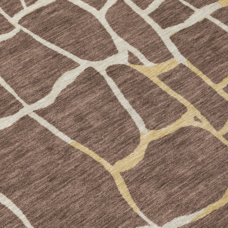 Machine Washable Indoor/ Outdoor Abstract Webby Chantille Rug