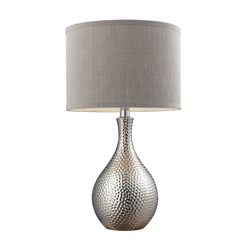 Atlas Lighting Hammered Chrome 21.5'' High 1-Light Table Lamp - Chrome - 21.5 inch High
