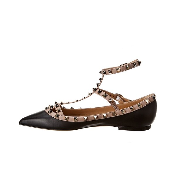 valentino rockstud caged leather ballerina flat
