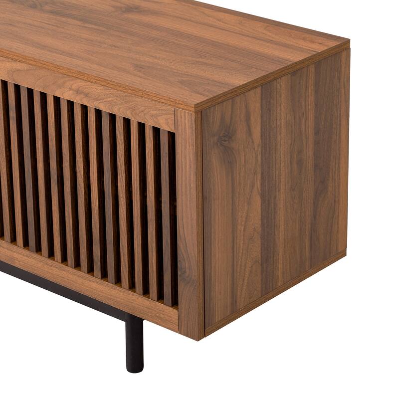 78" TV Stand Walnut Media Console Table with Drawers for Living Room