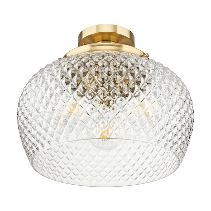 Golden Lighting 1088-3SF Adeline 3 Light 14" Wide Semi-flush Ceiling