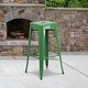 preview thumbnail 4 of 5, 30" High Backless Metal Indoor-Outdoor Barstool with Square Seat Green