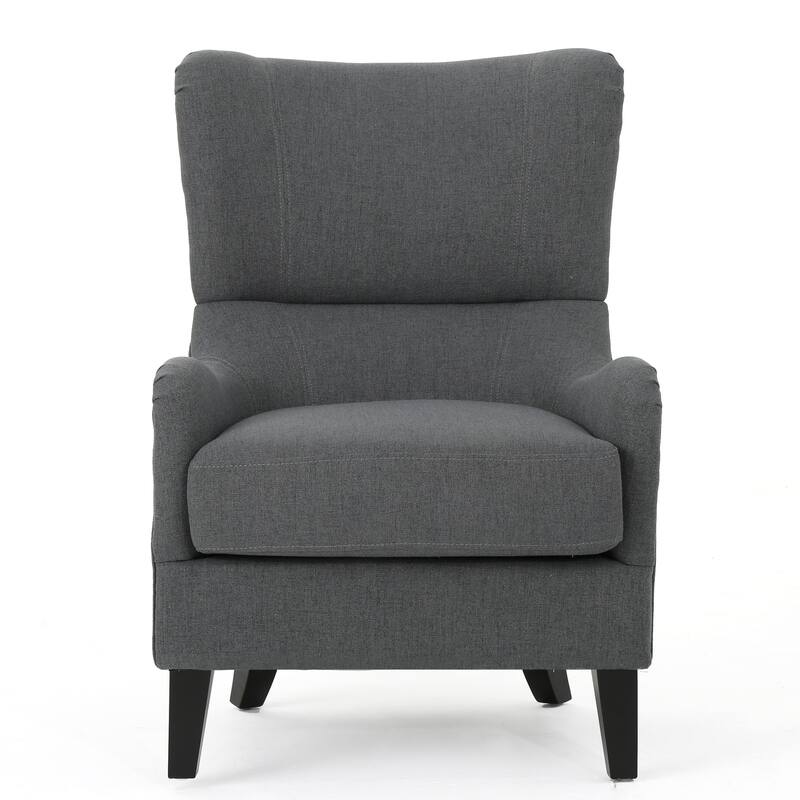 Modern Upholstered Armchair With Solid Leg