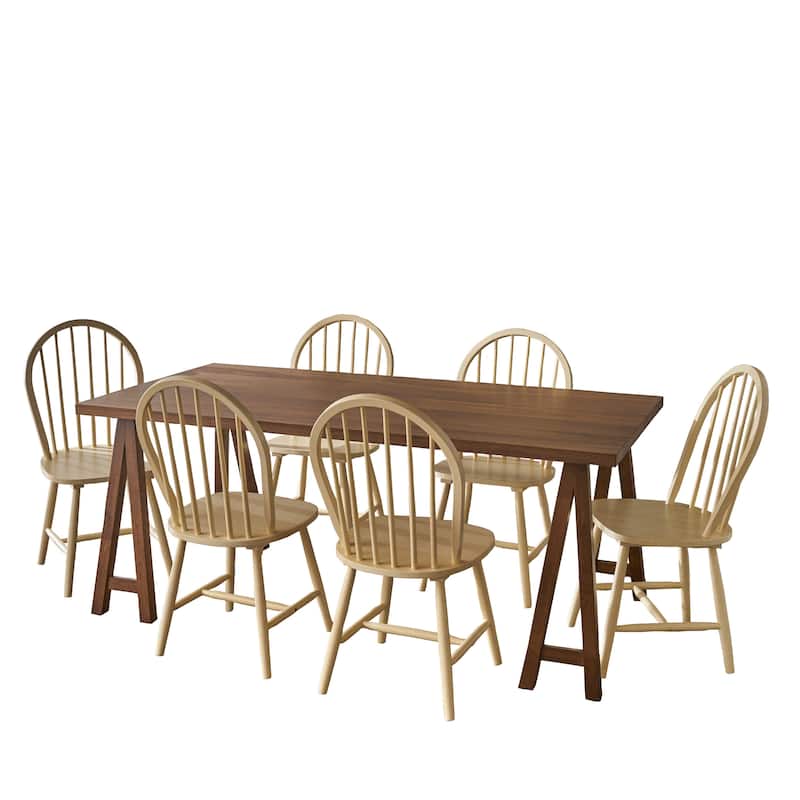 Ansley Farmhouse Cottage 7-piece Wood Dining Set by Christopher Knight Home