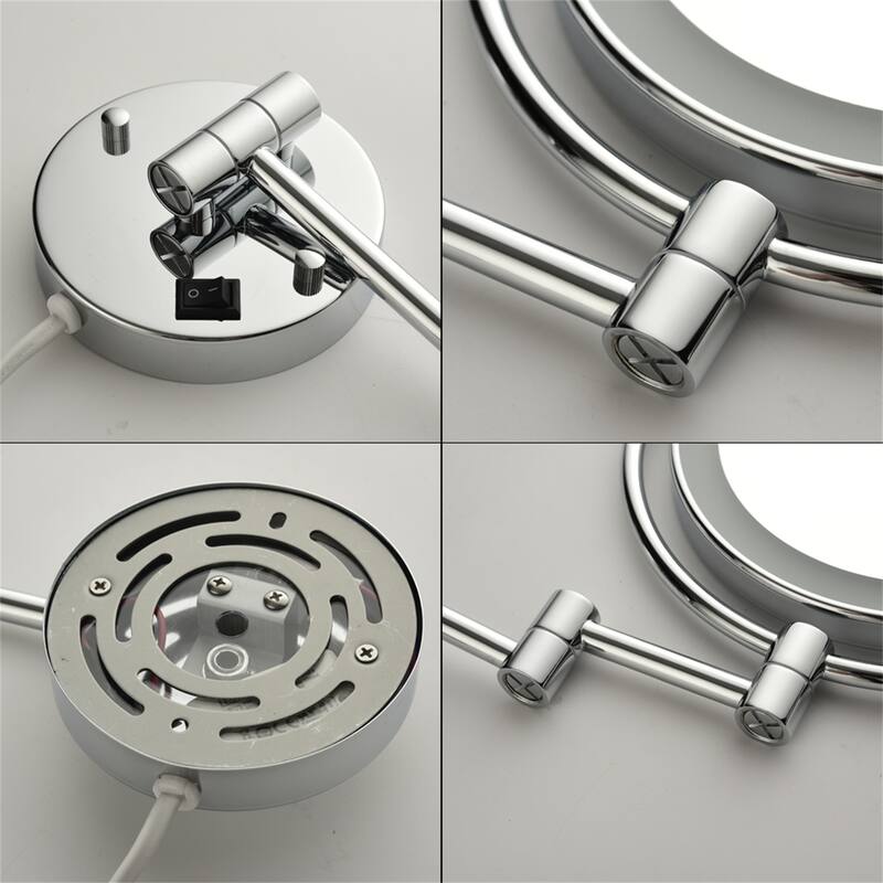 8 Inch LED Wall Mount Two-Sided Magnifying Makeup Vanity Mirror