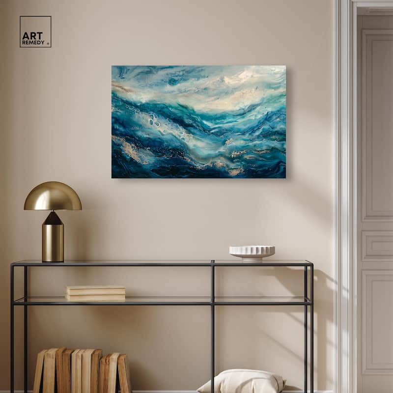 Jeweled Waters Canvas by Art Remedy, Gallery Wrapped