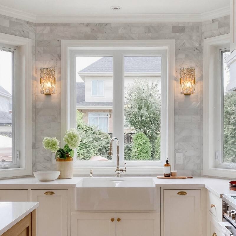 KAWOTI Glam 1- Light Wall Sconce with Textured Glass Shade